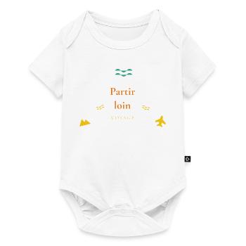 Partir loin — voyage - Body à manches courtes Premium Bébé - blanc - Devant