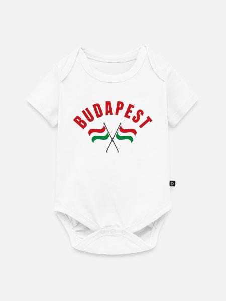 Budapest-Ungarische Flaggen - Baby Premium Kurzarmbody - Weiß