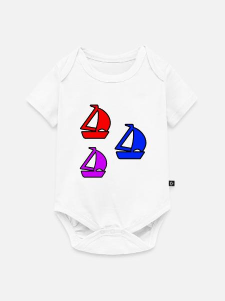 Segelboote - Baby Premium Kurzarmbody - Weiß