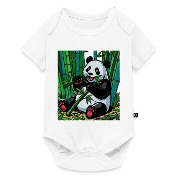 Panda in the Bamboo Forest – Bright Colors - Baby Premium short-sleeve bodysuit - white - Front