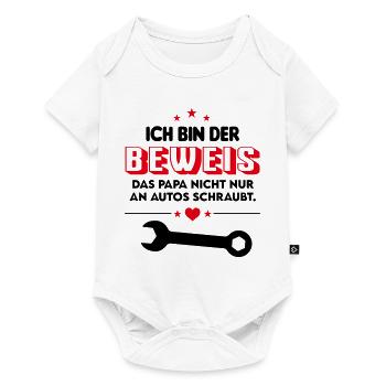 Beweis KFZ Mechaniker Autoschrauber Babysprüche - Baby Premium Kurzarmbody - Weiß - Vorne