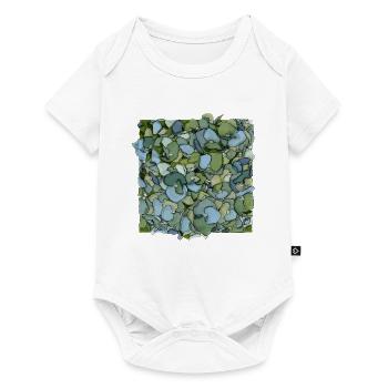 Blaue Hortensien – Moderne Blumenillustration - Baby Premium Kurzarmbody - Weiß - Vorne