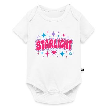 Lettrage bulle STARLIGHT Y2K - Art rétro des années 2000 - Body à manches courtes Premium Bébé - blanc - Devant