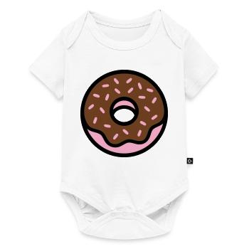 Icône des donuts au chocolat - Body à manches courtes Premium Bébé - blanc - Devant
