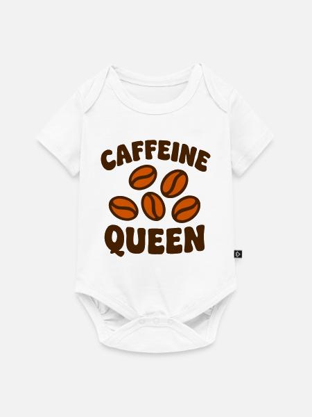 Caffeine Queen Bohnen Logo - Baby Premium Kurzarmbody - Weiß