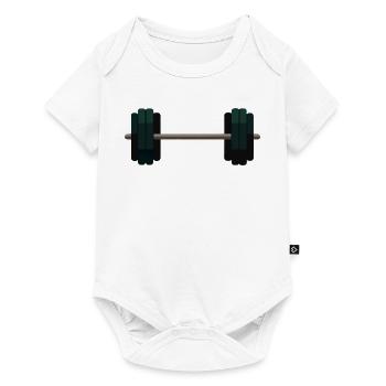 Langhantel-Hantel - Baby Premium Kurzarmbody - Weiß - Vorne