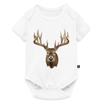 Deer Head with Majestic Antlers - Baby Premium short-sleeve bodysuit - white - Front