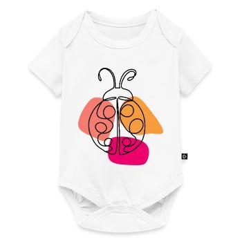 Hand Drawn One Line Ladybug - Baby Premium short-sleeve bodysuit - white - Front
