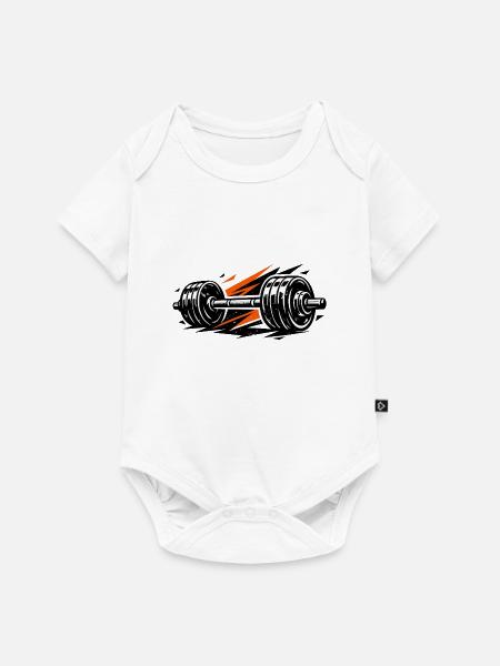 Fitnessstudio & Gewichte - Baby Premium Kurzarmbody - Weiß