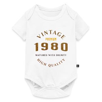 Matured With Dignity 1980 Retro Look Design - Baby Premium Kurzarmbody - Weiß - Vorne