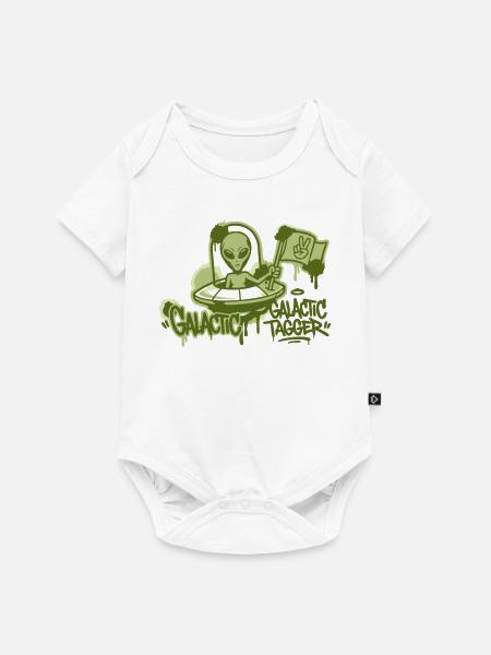 Alien Ufo Graffiti Grafik - Baby Premium Kurzarmbody - Weiß