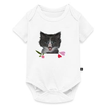 Kitten with hearts - Baby Premium short-sleeve bodysuit - white - Front