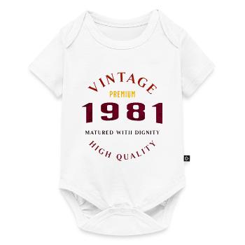 Matured With Dignity 1981 Retro Look Design - Baby Premium short-sleeve bodysuit - white - Front