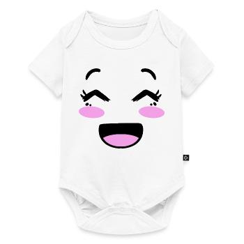Cute face in kawaii style - Baby Premium short-sleeve bodysuit - white - Front
