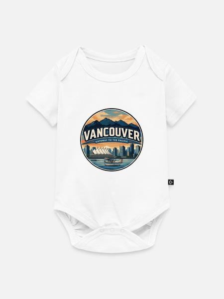 Retro Vancouver Harbour Reiseabzeichen - Baby Premium Kurzarmbody - Weiß