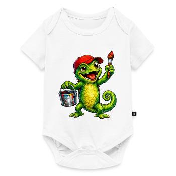 Chameleon with color - Baby Premium short-sleeve bodysuit - white - Front