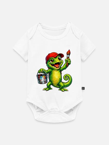 Chamäleon mit Farbe - Baby Premium Kurzarmbody - Weiß