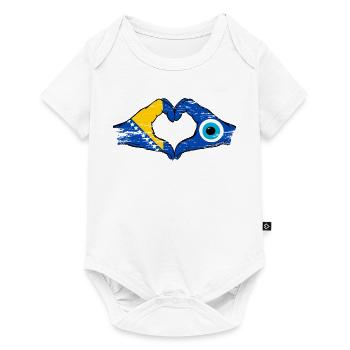 Bosnia Nazar flag hands heart shape used - Baby Premium short-sleeve bodysuit - white - Front