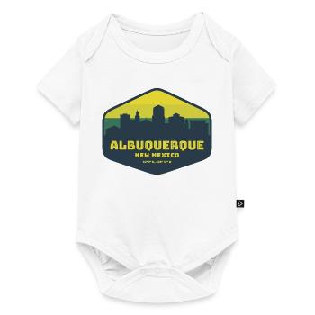 Albuquerque New Mexico Skyline Badge - Baby Premium Kurzarmbody - Weiß - Vorne