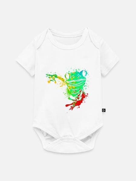 Frosch Splash Art - Baby Premium Kurzarmbody - Weiß