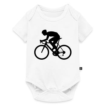 Rennrad Silhouette Radsport - Baby Premium Kurzarmbody - Weiß - Vorne