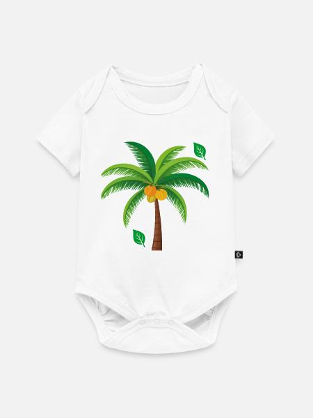 Tropische Palme Bunt - Baby Premium Kurzarmbody - Weiß