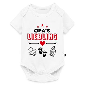 Opas Liebling Herz Sterne Familie Babysprüche - Baby Premium Kurzarmbody - Weiß - Vorne