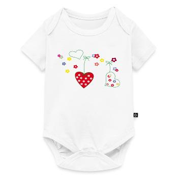 Hearts with Flowers - Baby Premium short-sleeve bodysuit - white - Front