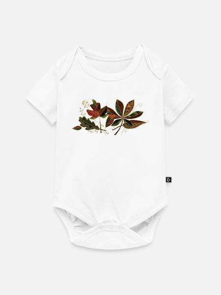 Blätter - Baby Premium Kurzarmbody - Weiß
