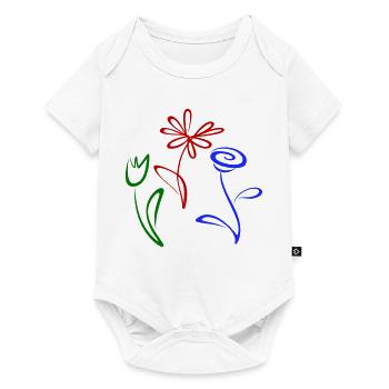 Three flowers - Baby Premium short-sleeve bodysuit - white - Front
