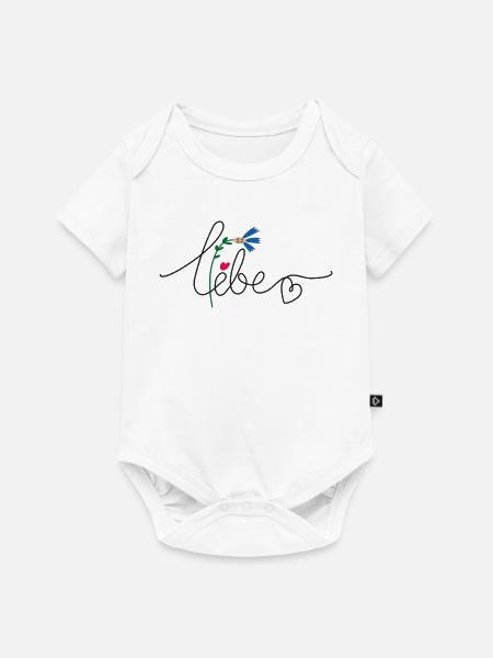 Blume Herz - Baby Premium Kurzarmbody - Weiß