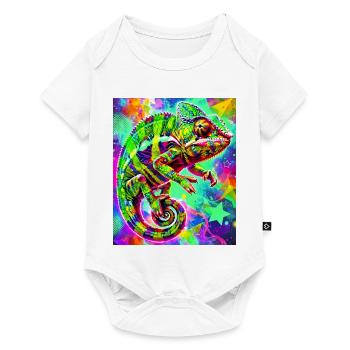 Chamäleon - Baby Premium Kurzarmbody - Weiß - Vorne