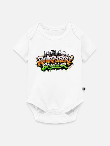 Graffiti Streetwear Sprayschrift - Baby Premium Kurzarmbody - Weiß