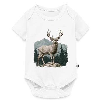 Deer with antlers - Baby Premium short-sleeve bodysuit - white - Front