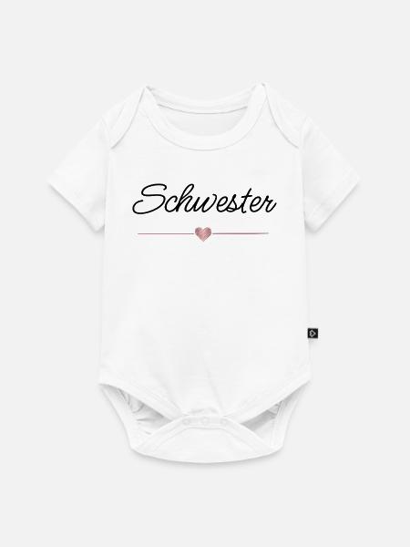 Schwester Herz Geschenk Familie Liebe - Baby Premium Kurzarmbody - Weiß