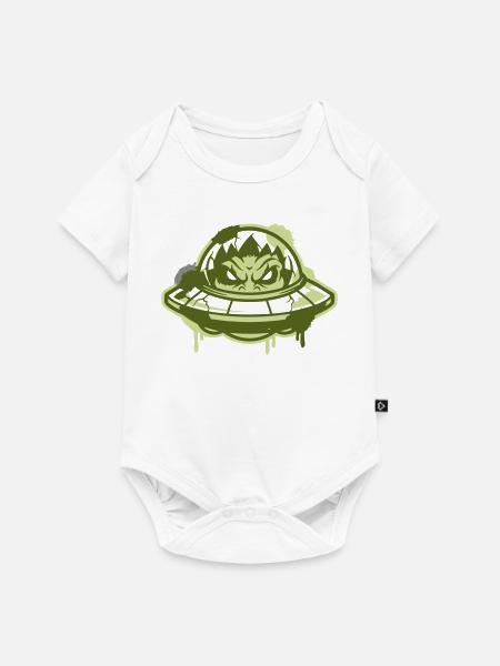 Alien Ufo Graffiti Logo - Baby Premium Kurzarmbody - Weiß