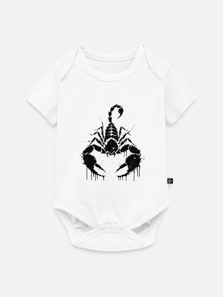 Skorpion-Schwarze Tinten-Silhouette - Baby Premium Kurzarmbody - Weiß