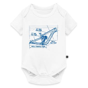 MTB Blueprint: Full-Suspension Frame Tech - Baby Premium short-sleeve bodysuit - white - Front