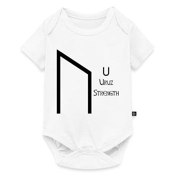 Uruz Rune Complete Black – Viking Futhark - Baby Premium short-sleeve bodysuit - white - Front