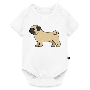 Pug Cartoon Drawing - Baby Premium short-sleeve bodysuit - white - Front