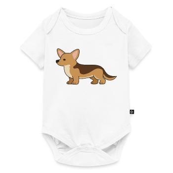 Silhouette Corgi Douillette - Body à manches courtes Premium Bébé - blanc - Devant