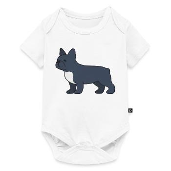 Blue French Bulldog Silhouette - Baby Premium short-sleeve bodysuit - white - Front