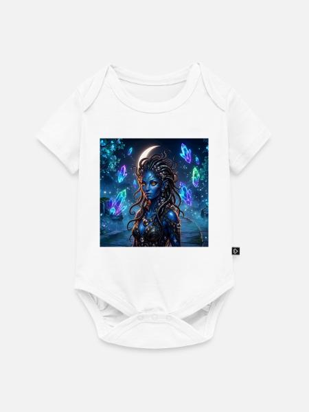 Blaue Kristallsirene - Baby Premium Kurzarmbody - Weiß