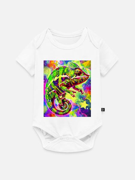 Chamäleon - Baby Premium Kurzarmbody - Weiß