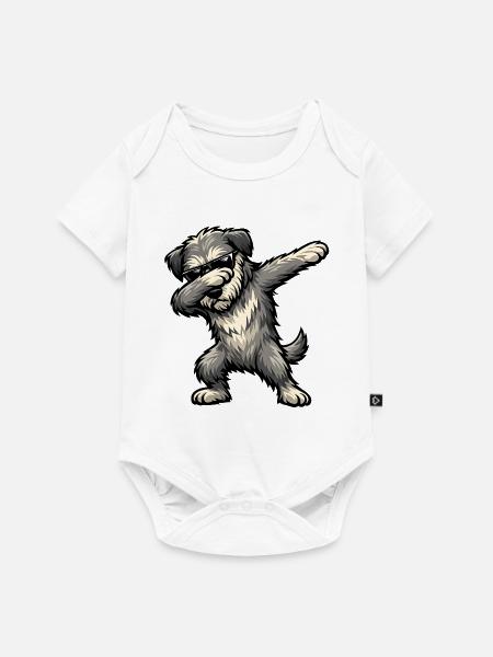 Dabbing Irischer Wolfshund - Baby Premium Kurzarmbody - Weiß