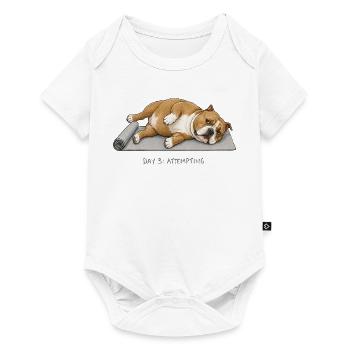 American Bully Yoga Dog Day 3 Attempting - Baby Premium short-sleeve bodysuit - white - Front