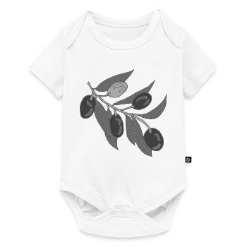 Rameaux d’olivier gris - Body à manches courtes Premium Bébé - blanc - Devant