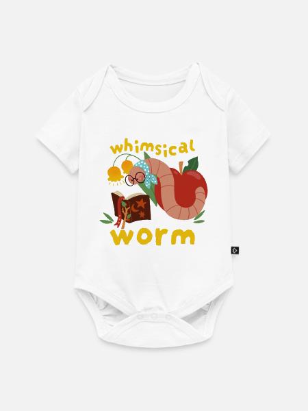 Whimsical Worm - Baby Premium Kurzarmbody - Weiß