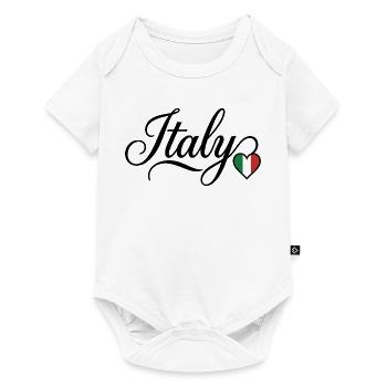 Italy Tricolor Heart Script - Baby Premium short-sleeve bodysuit - white - Front