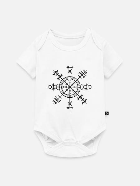 Wikinger-Glückskreis (Schwarz) - Baby Premium Kurzarmbody - Weiß